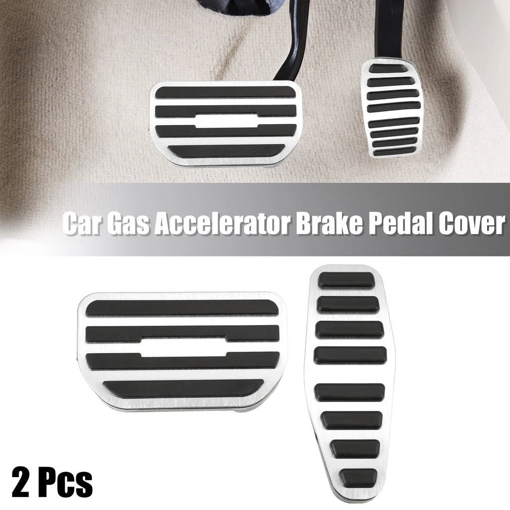 2X Gas Accelerator Brake Pedal Covers for Suzuki Jimny JB64W (2018–2023) Silver Tone