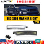 2X LED Side Marker Lights for Ford Mustang S650 (2024–2025) Clear Lens White