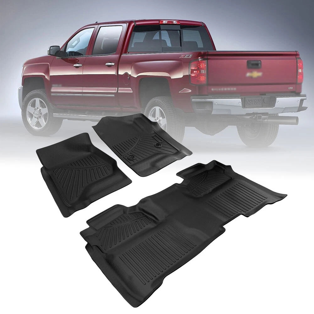 Set of 4 All Weather Floor Mats for Chevy Silverado Crew Cab (2014–2018)