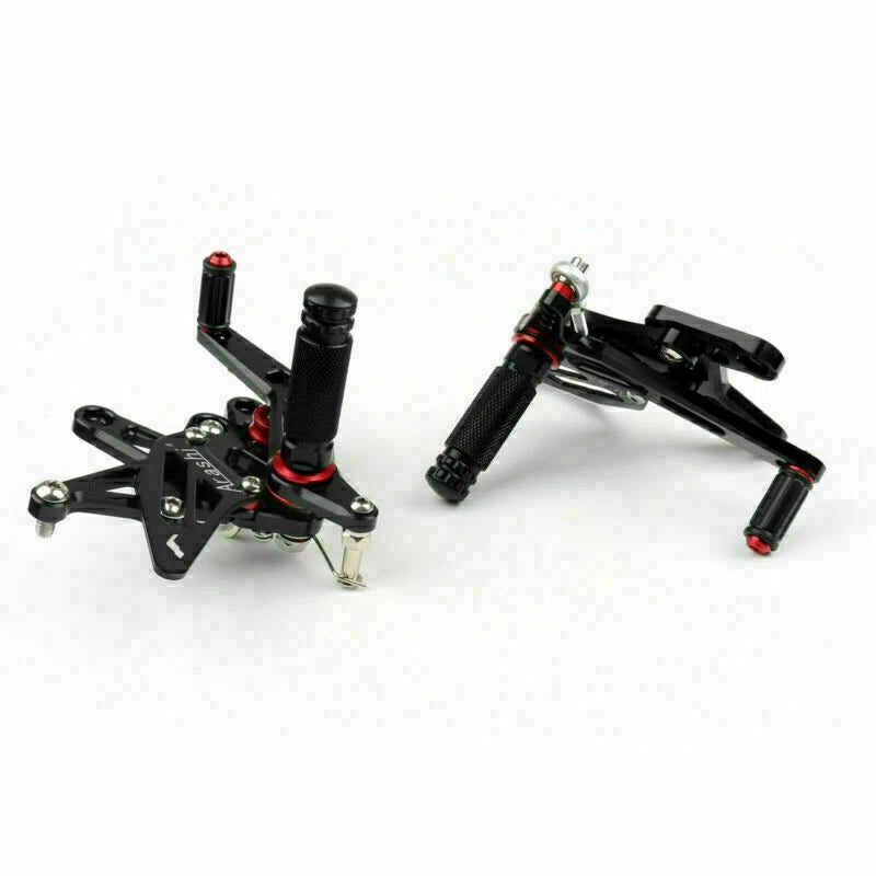 Rearset Foot Pegs for Kawasaki ZX6R (2007–2008) Black