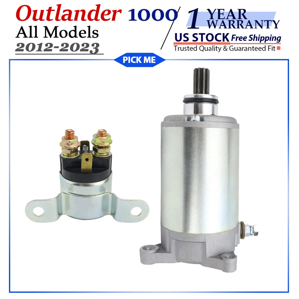 Starter for Can-Am Bombardier Outlander 1000 (2012–2023) with Relay