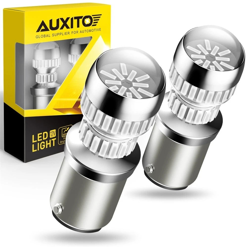 AUXITO BAY15D 1157 2057 2357 Pure Red LED Tail Brake Stop Lights Bulbs