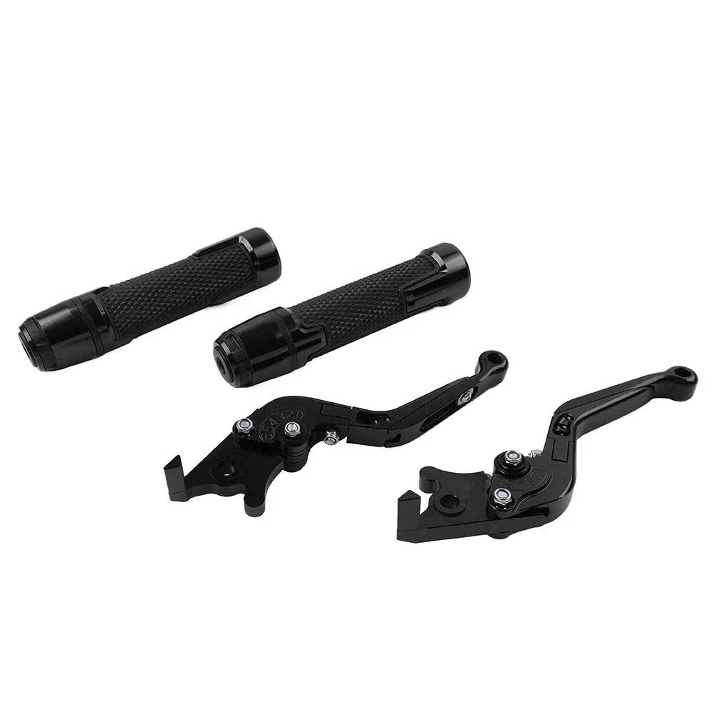 Black Extendable Brake Clutch Levers & Grips for Kawasaki Z1000 (2010-2023)
