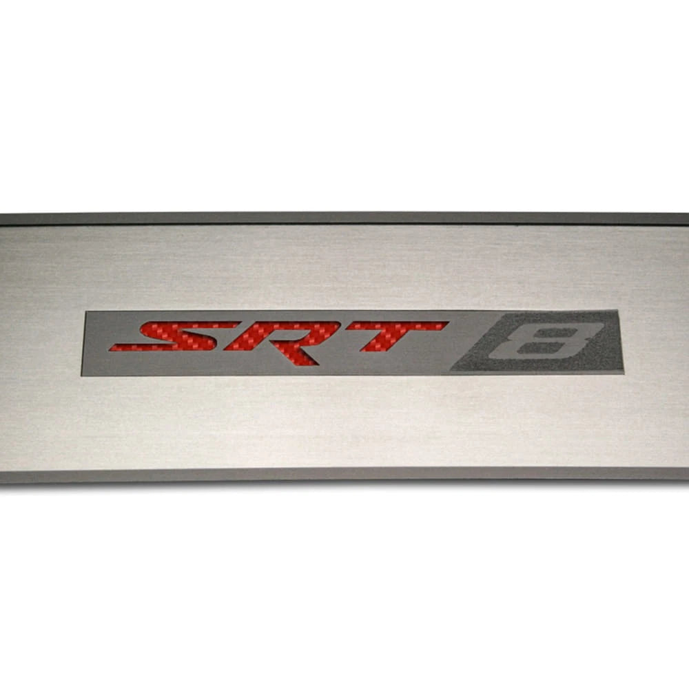 Stainless Door Badge Replacement with SRT 8 Yellow Inlay for Dodge Challenger (2009–2014)