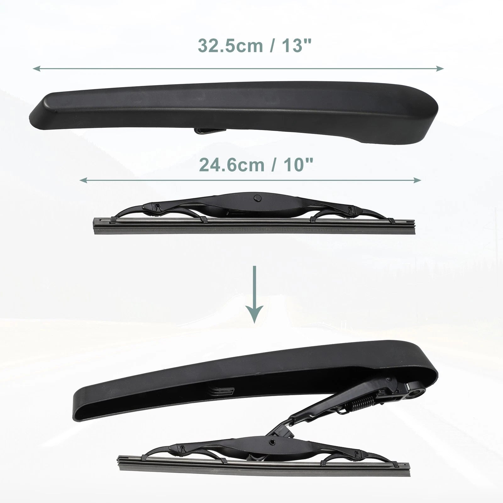 Rear Back Windshield Wiper Blade Arm Set for Buick Encore, Chevrolet Trax (2013–2021)