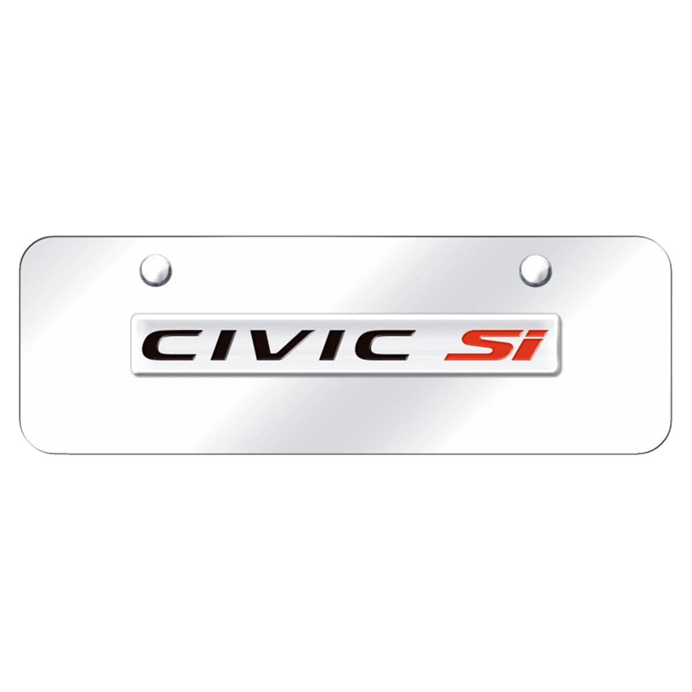 Chrome Name on Chrome Mini License Plate -Officially Licensed for Honda Civic Si