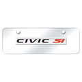 Chrome Name on Chrome Mini License Plate -Officially Licensed for Honda Civic Si