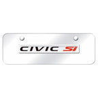 Chrome Name on Chrome Mini License Plate -Officially Licensed for Honda Civic Si
