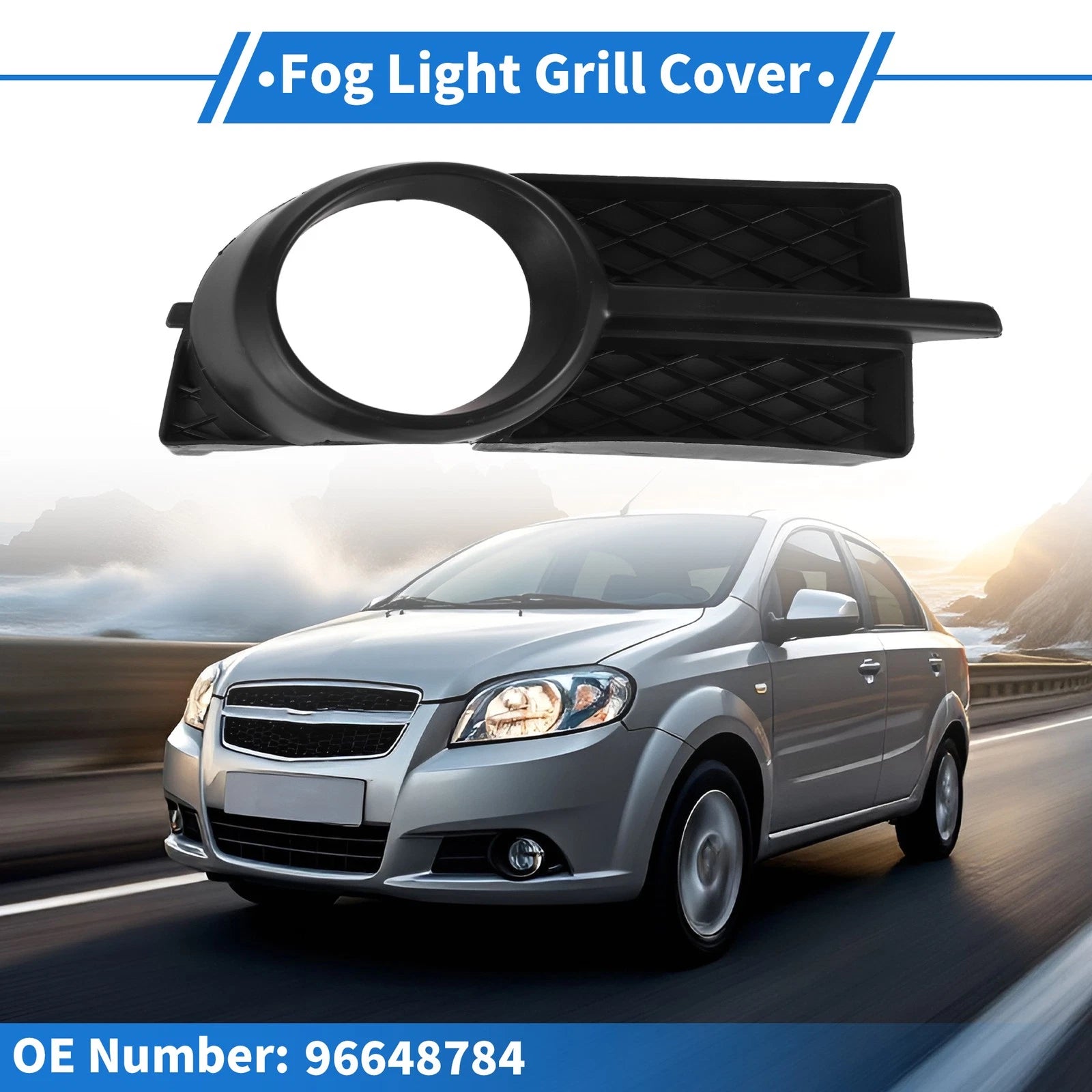1 Pcs Fog Light Grill for Chevrolet Aveo (2007–2011) No. 96648784