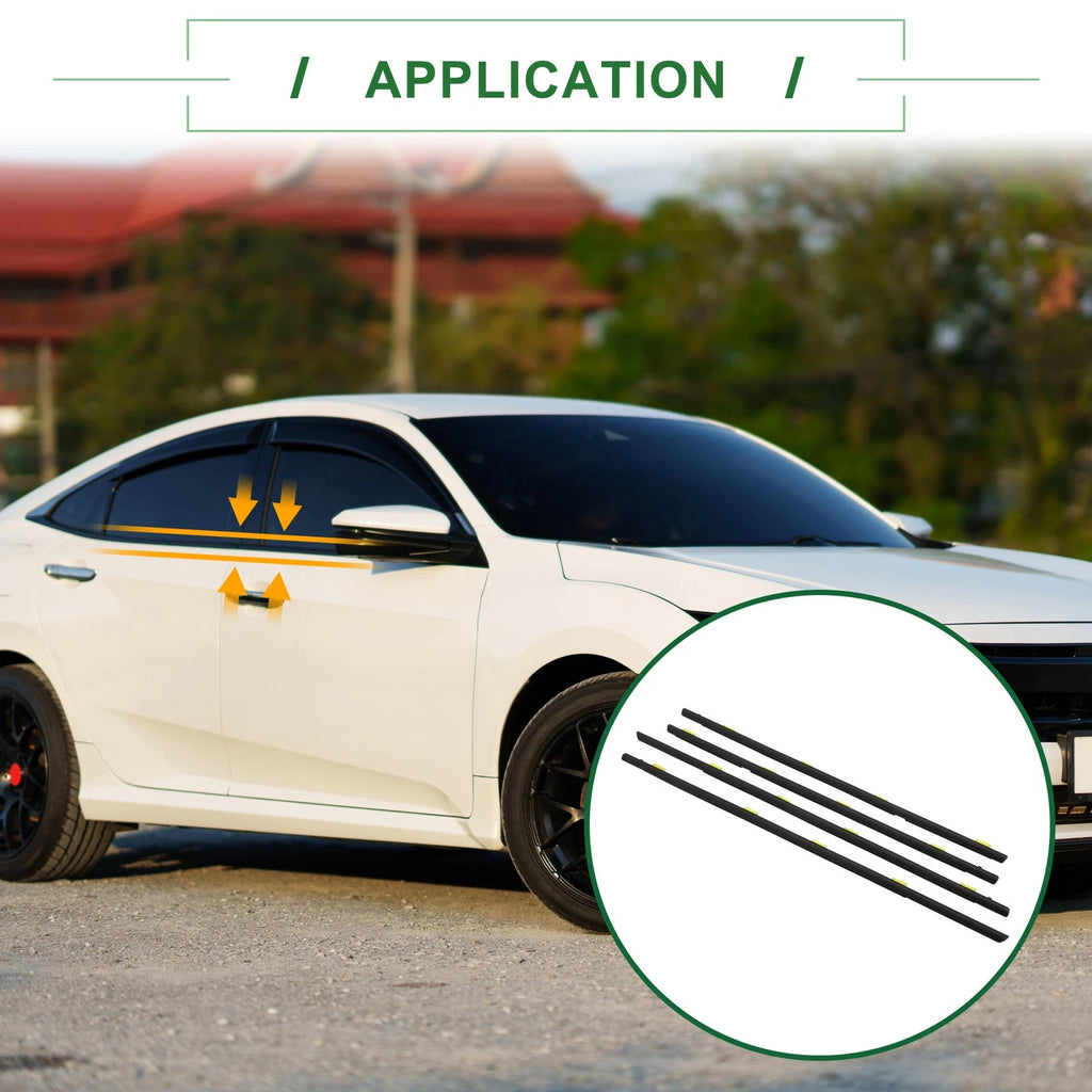 Set of 4 Weatherstrip Window Seal No.72410S5A003 for Honda Civic (2001–2005)