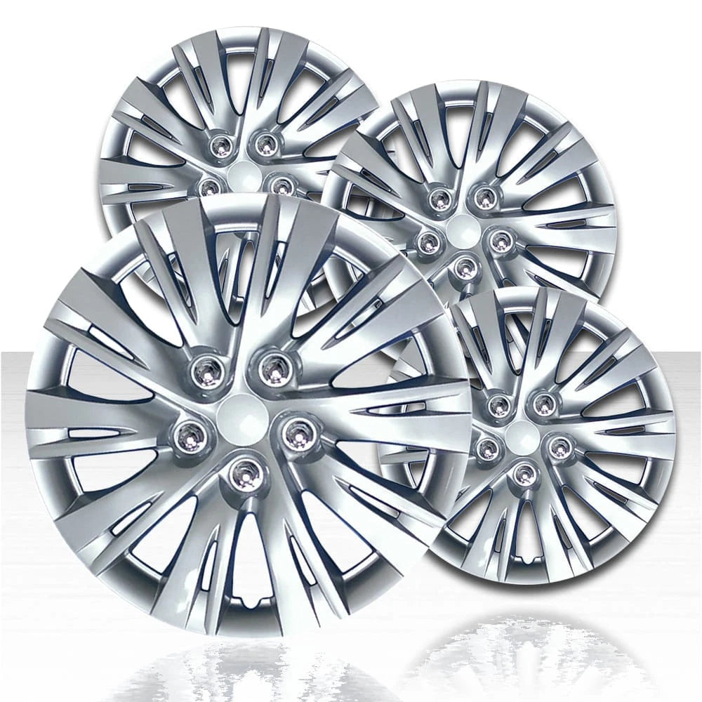 16" 10 Double Spoke Silver Wheel Covers with Toyota Camry Style (Set of 4)