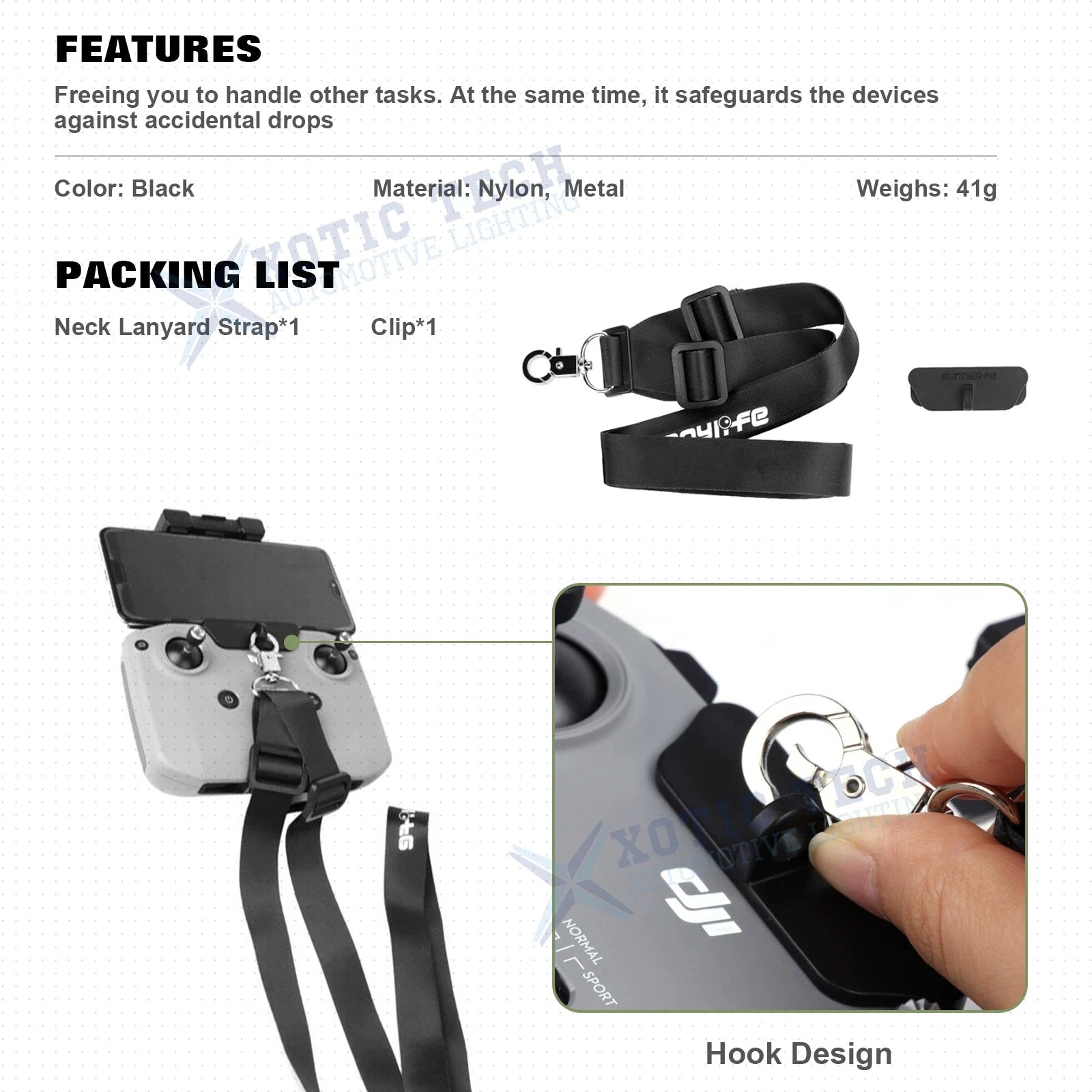 Lanyard Neck Strap Drone Accessories for DJI Mini 4K/2/2 SE/3/3 Pro (2022-2024)