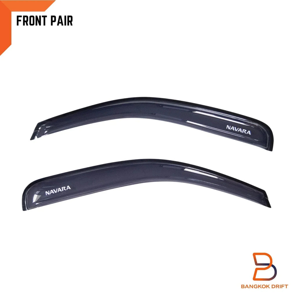 Weather Shields Rain Guards for Nissan Navara D40 ST ST-X RX Dual Cab (05-15)