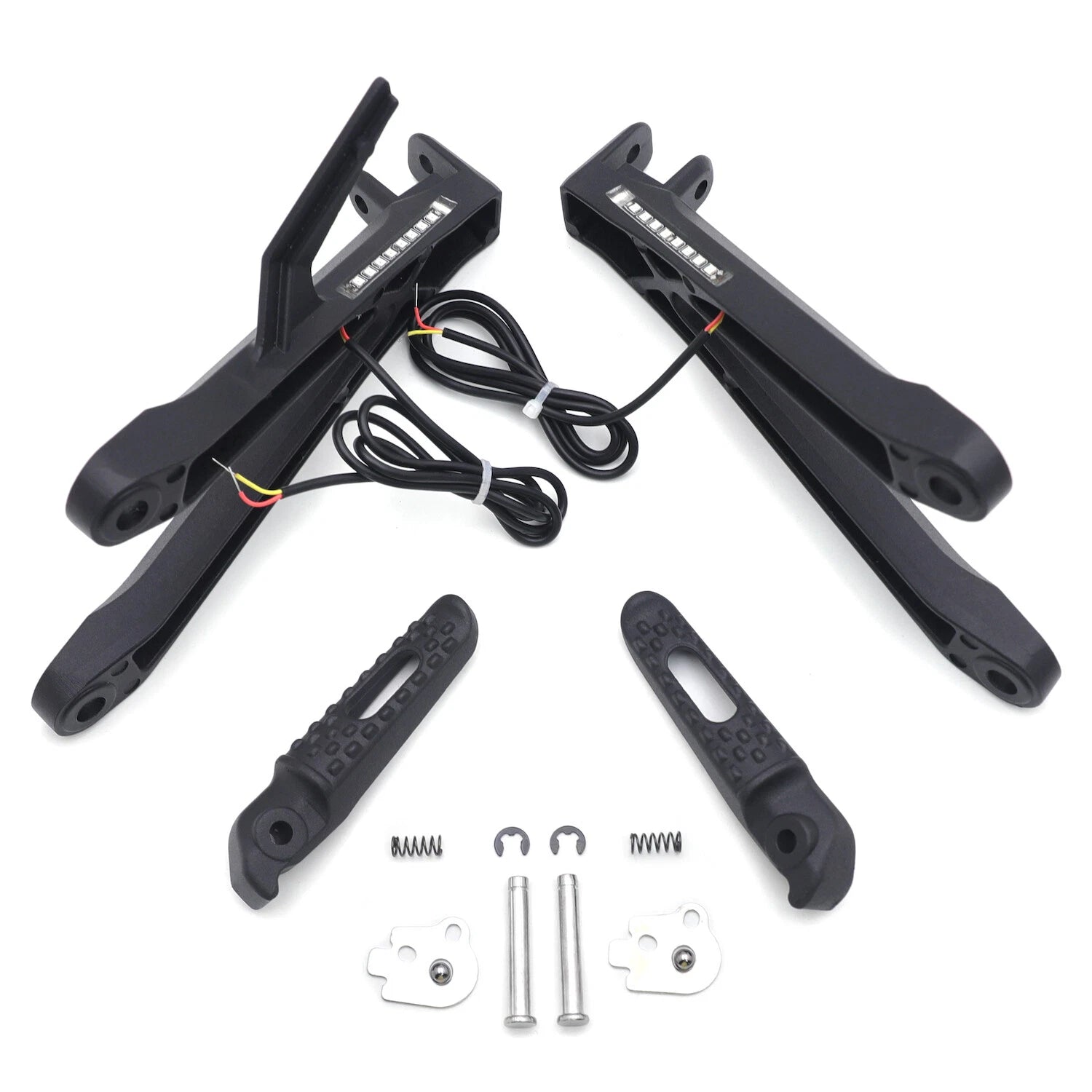 Black Rear Passenger Footpeg Bracket w/ LED Signal for Honda CBR600RR (2005–2006)