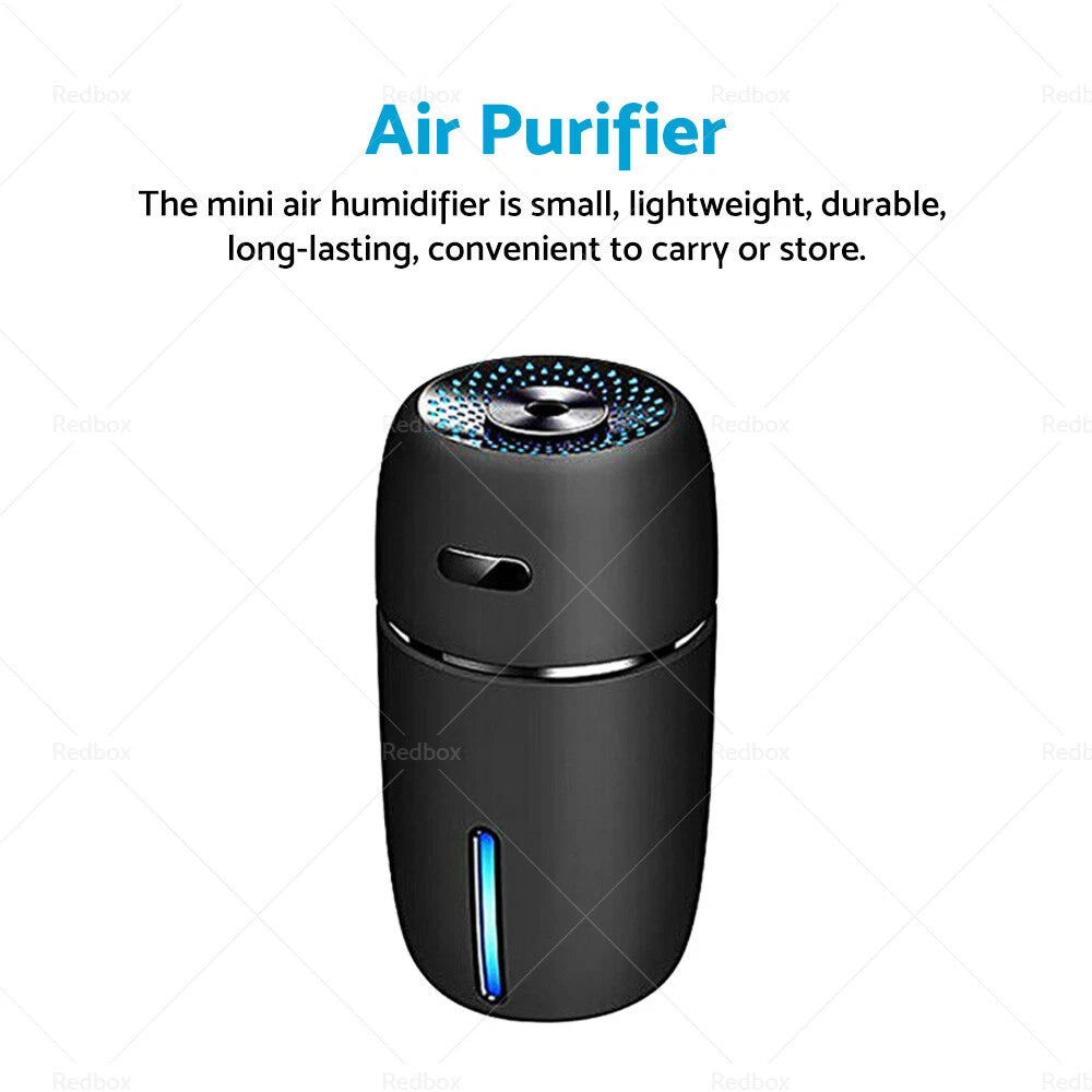 USB Car Air Purifier Diffuser for Universal Use (LED, Humidifier)