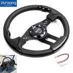 6 Bolt Aluminum 13" Black Racing Steering Wheel for Universal Fit