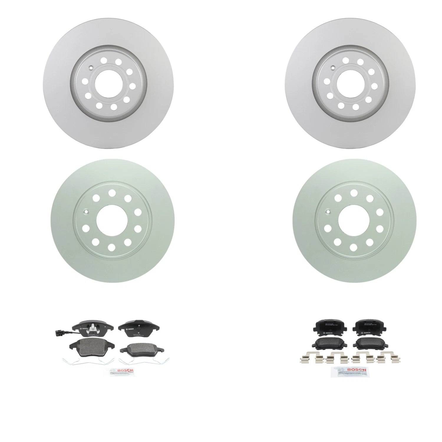 Bosch QuietCast Rotor & Semi-Metal Disc Brake Pad Kit for Audi A3 (2006–2013)