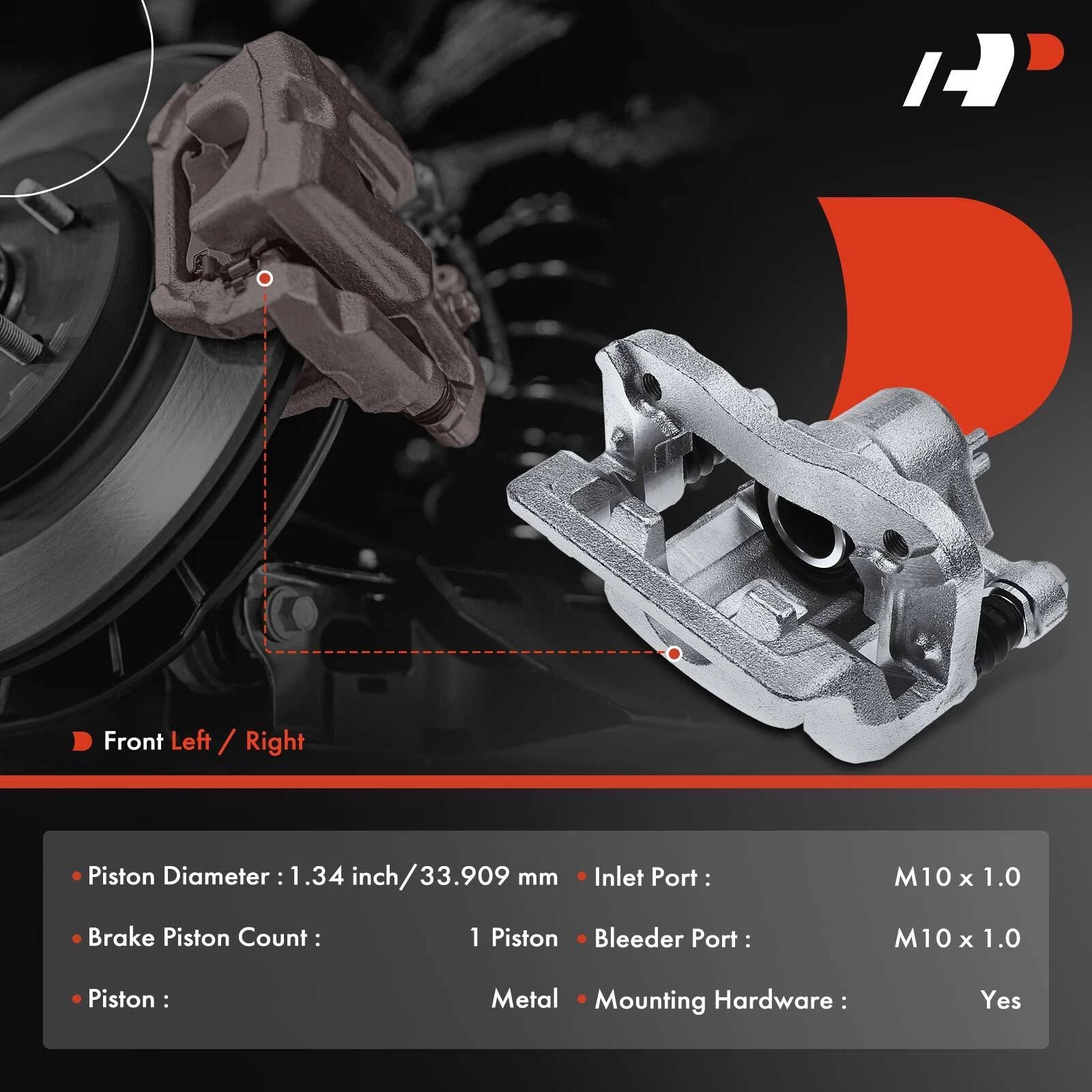Rear Left Brake Caliper with Bracket for Hyundai Sonata (2006-2008)