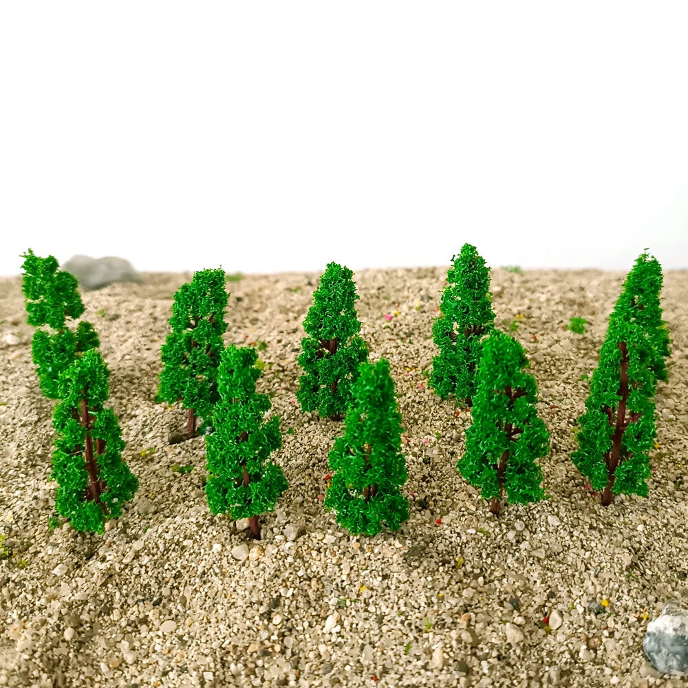 10Pc 6cm Green Model Trees for Train Railway Diorama Scenery Layout
