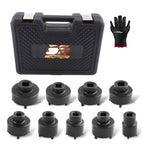 Set of 9 Grooved Lock Nuts Socket for KM4