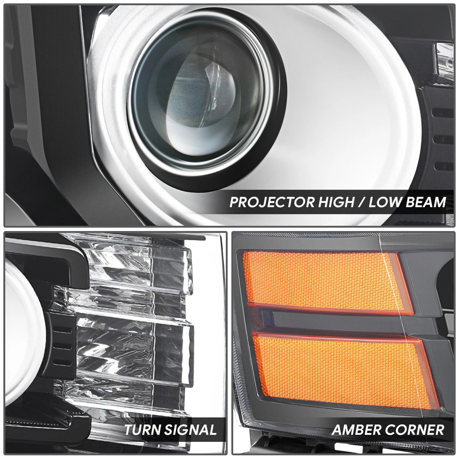 Passenger Right Housing Amber Corner Projector Headlight for Ford Flex (2011–2012)