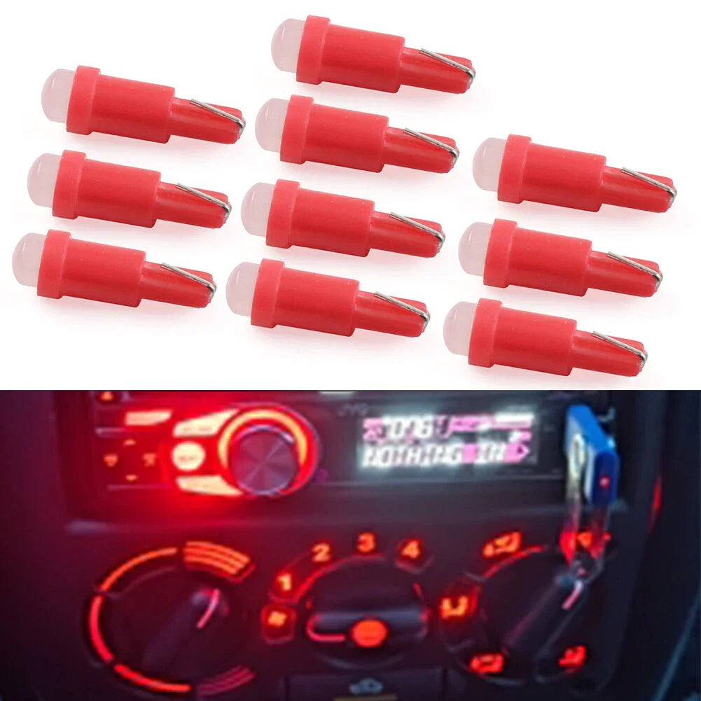T5 Red Indicator SMD Light Bulbs for Car Dashboard Gauge (Fits Various Models)