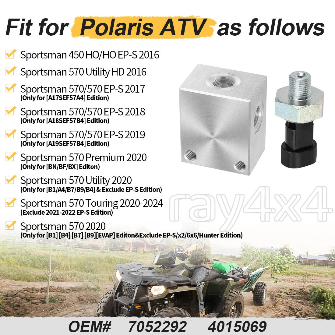 Front Fitting Cross & Brake Switch for Polaris Sportsman 570 EPS (2014–2023)