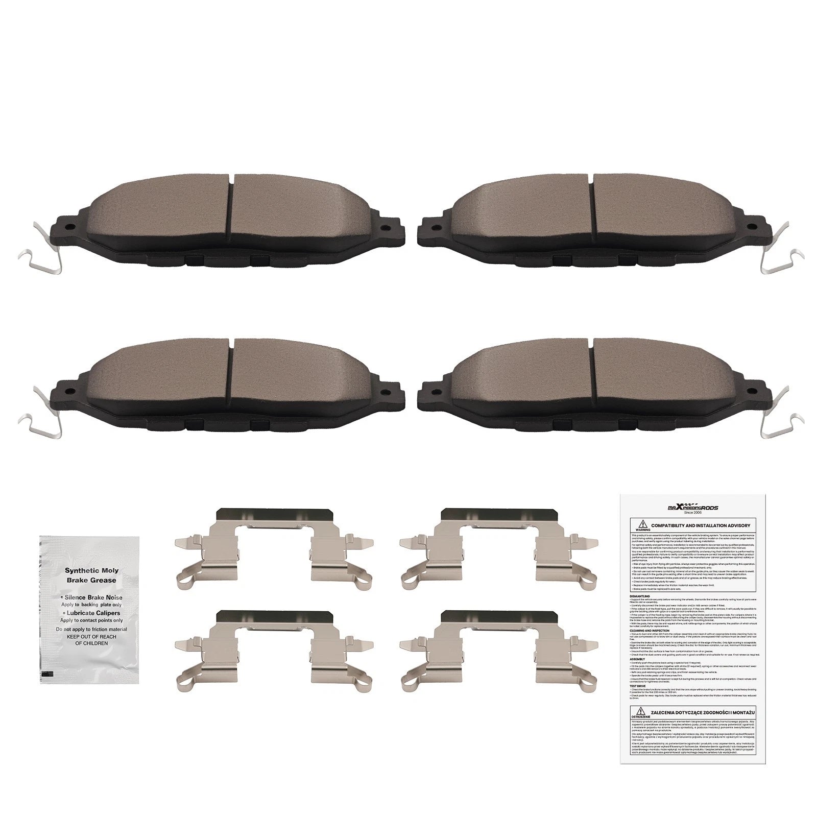 Front Brake Pads Kit for Nissan Pathfinder (2013–2020) Infiniti QX60 (2014–2020)