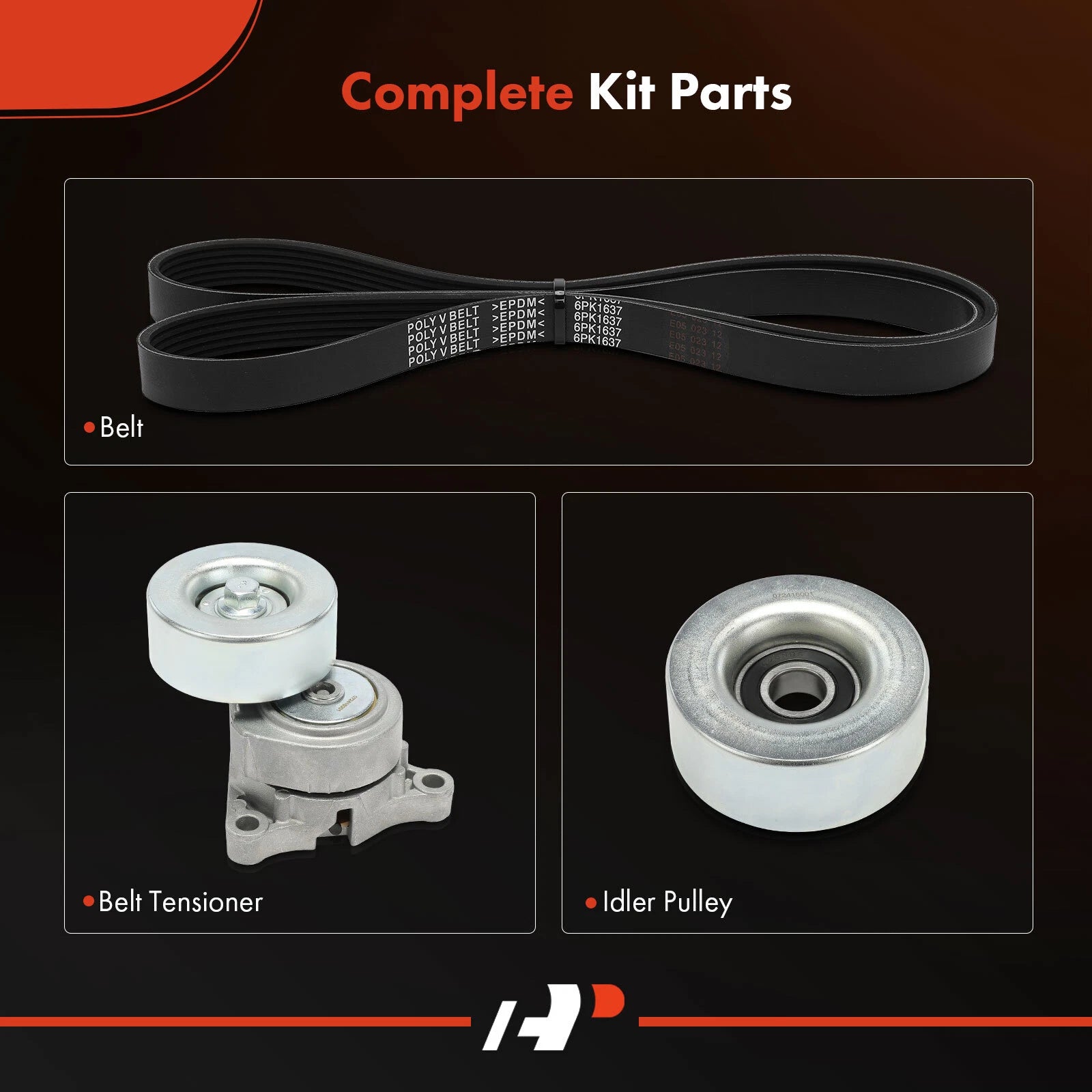3X Serpentine Belt Drive Component Kit for Subaru Outback (2001-2004)