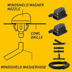 2X Windshield Nozzle with 2m Hose for Chevrolet Malibu Blazer Equinox