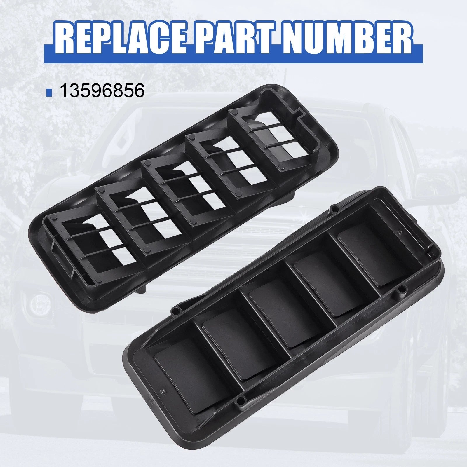 2X Back Panel Cab Air Vent Relief Grille for Chevrolet Silverado Sierra (1999-2022)
