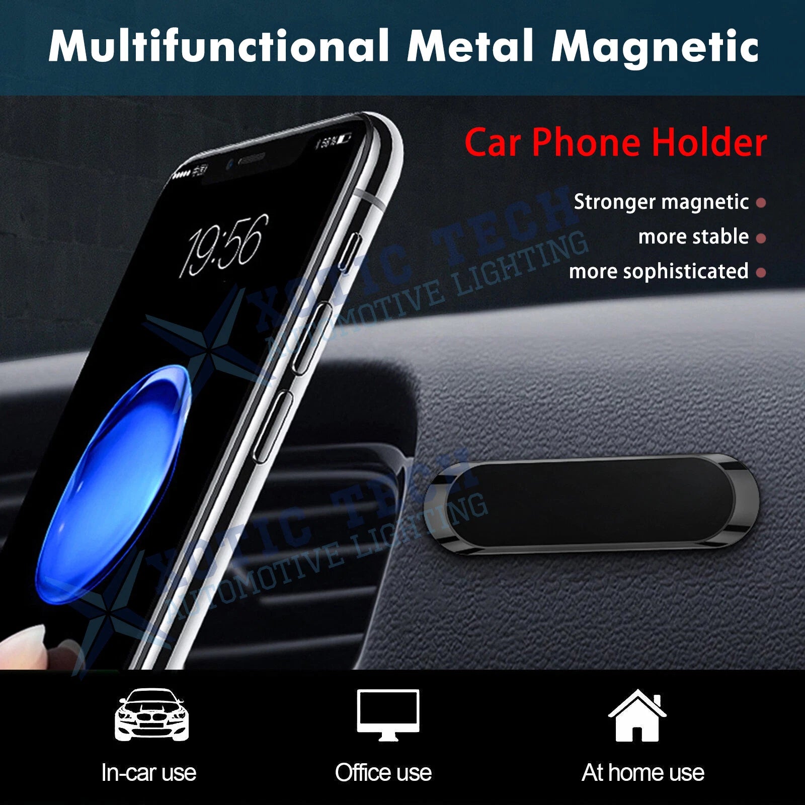 Universal Magnetic Multifunction Phone Car Holder Stand for iPhone Samsung (2019-2024)