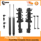 Front Struts Rear Shocks Sway Bars Kit for Hyundai Sonata and Kia Optima (2011–2015)