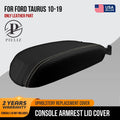 Leather Console Lid Armrest Cover for Ford Taurus (2010–2019) Beige Stitch