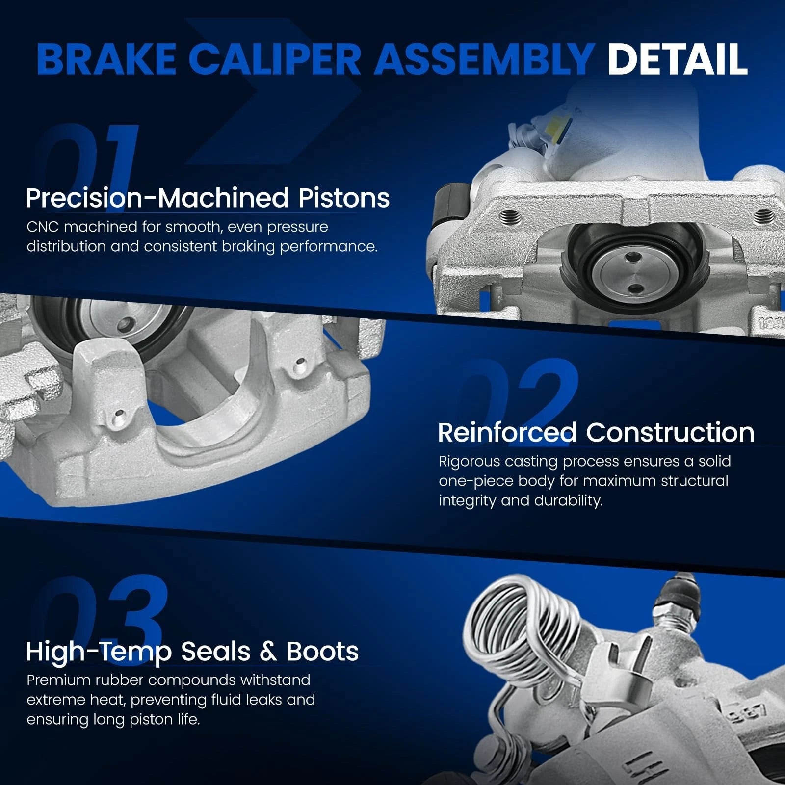 2X Rear Brake Calipers for Ford Escape (2013–2016) & Ford C-Max (2013–2018)