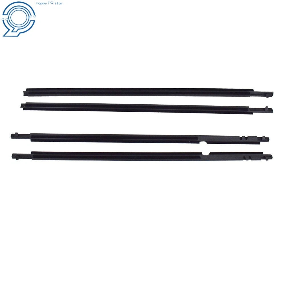 Set of 4 Black Weatherstrip Window Moulding Trim Seals for Toyota Corolla (2009–2012)