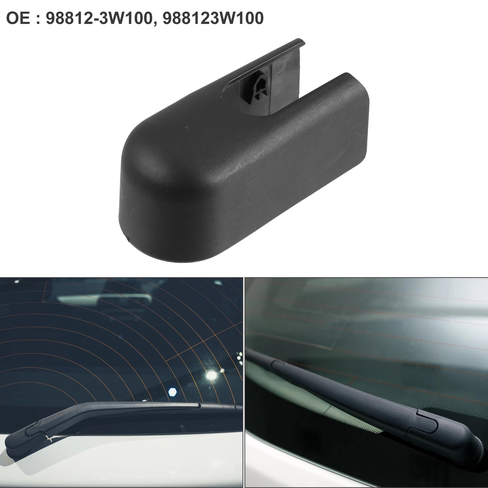 Rear Windshield Wiper Arm Cover Cap 988123W100 for Hyundai Santa Fe (2019–2022)