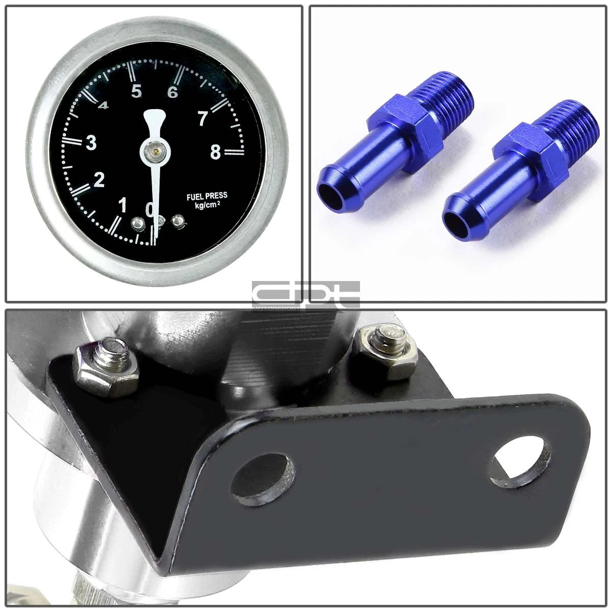 Adjustable Fuel Pressure Regulator with Liquid Gauge for