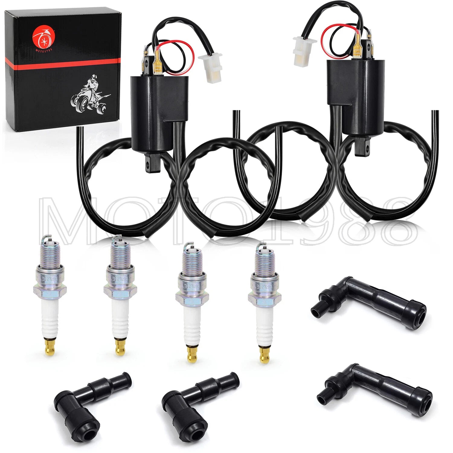 Ignition Coil Spark Plug Cap Kit for Yamaha XJ550 (1981–1983)