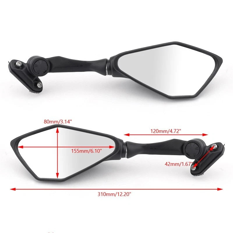 Rear View Mirrors for Kawasaki Ninja ZX6R 636 300R EX300 250 (2013–2017)