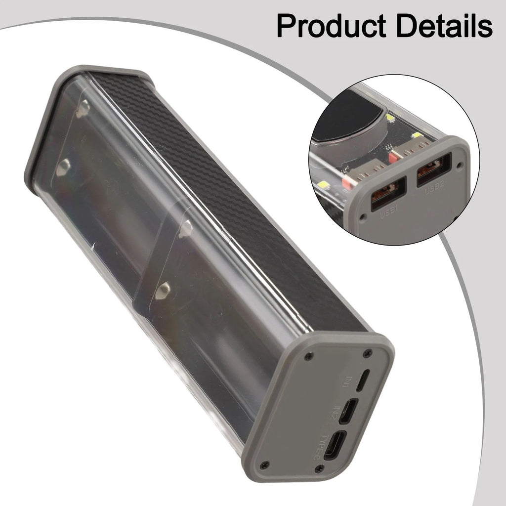 Power Bank Case for 4 Flat 21700 Batteries 22 5W Dual Output
