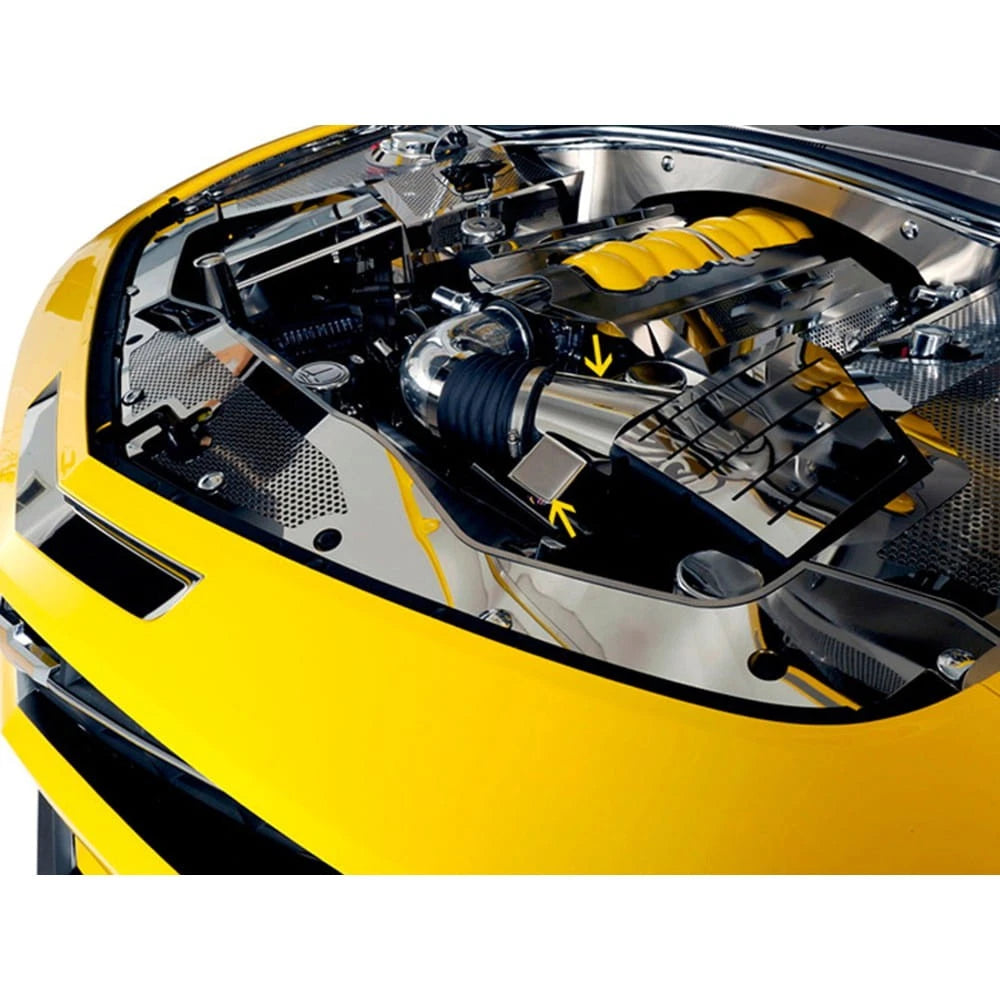 Polished Stainless Steel Filter Box Collar for 2010-2015 Chevy Camaro SS V8