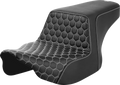 SADDLEMEN Step-Up Seat for FL (2023–2024) - Front Honeycomb, White Stitching