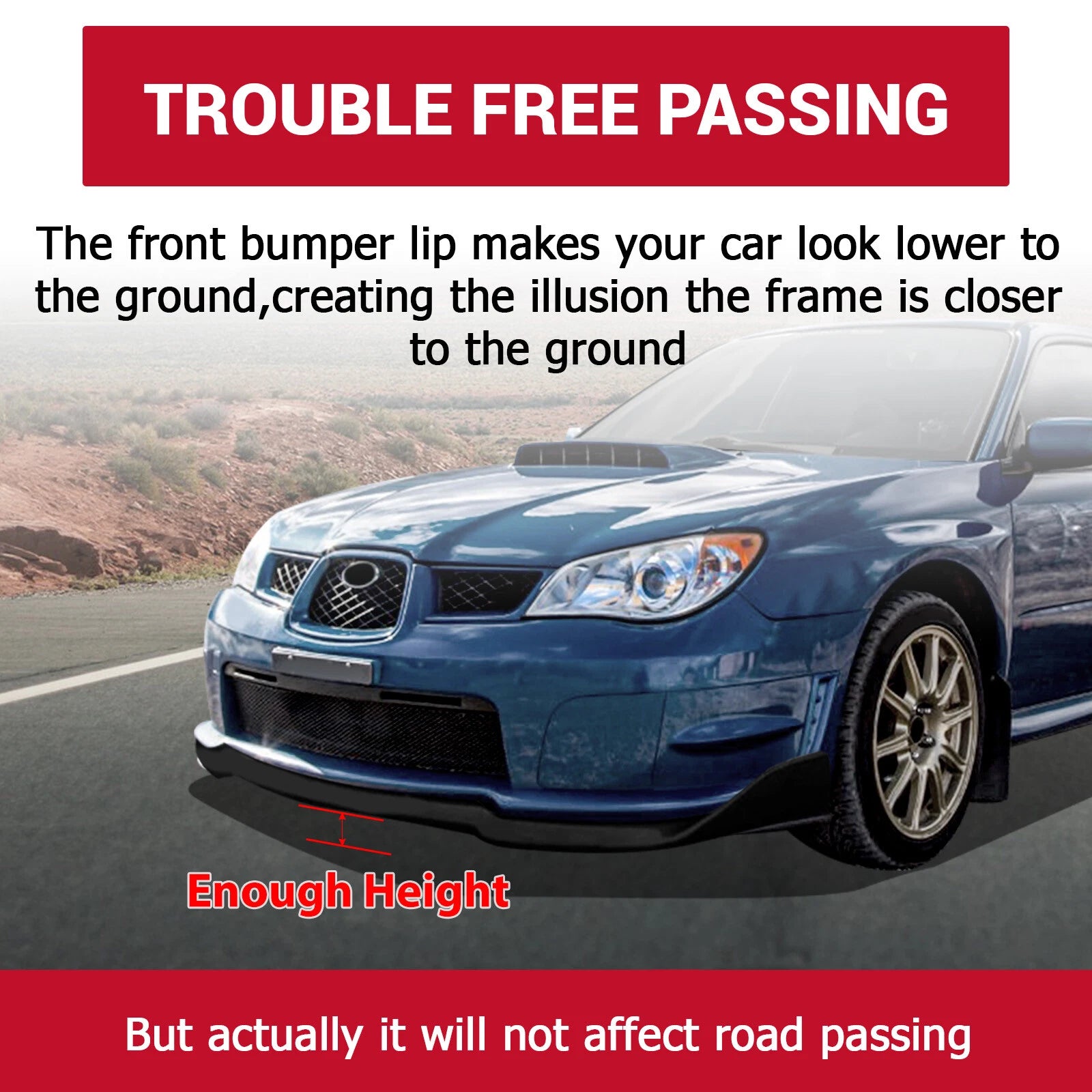 Front Bumper Lip Spoiler Splitter for Subaru Impreza WRX STI (2006-2007)