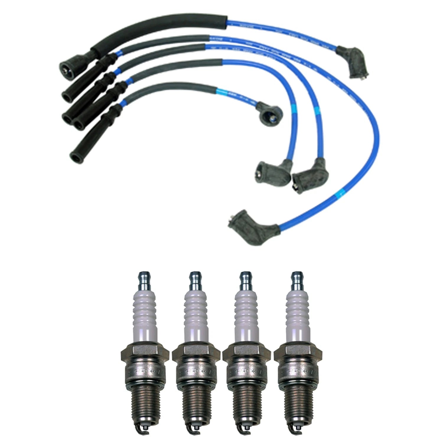 NGK Wire Set & Denso Spark Plugs Kit for Mazda 626 2.0L L4 Turbo (1986–1987)