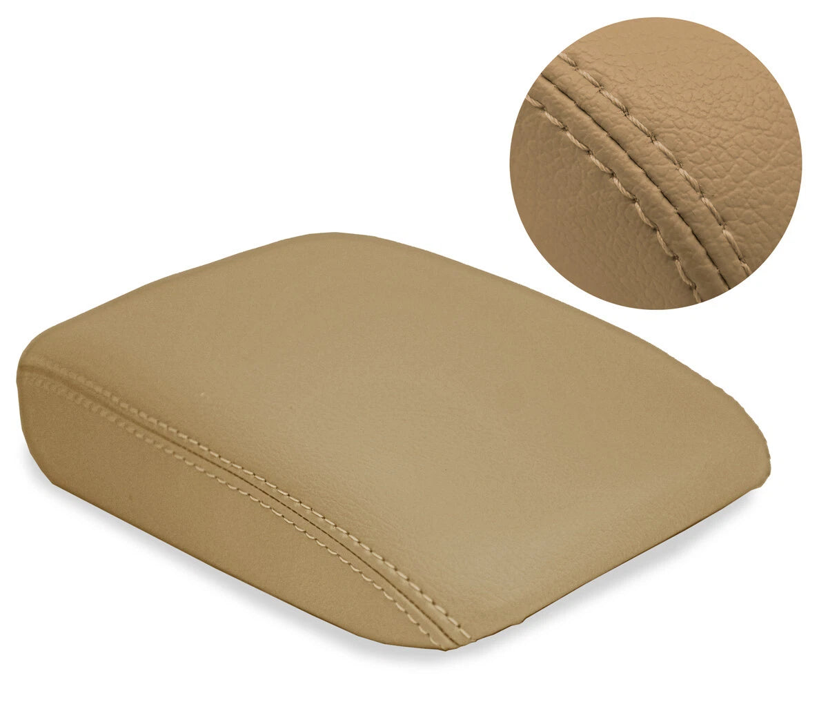 Center Console Lid Armrest Cover for VW EOS (2007–2015) Beige Synthetic Leather