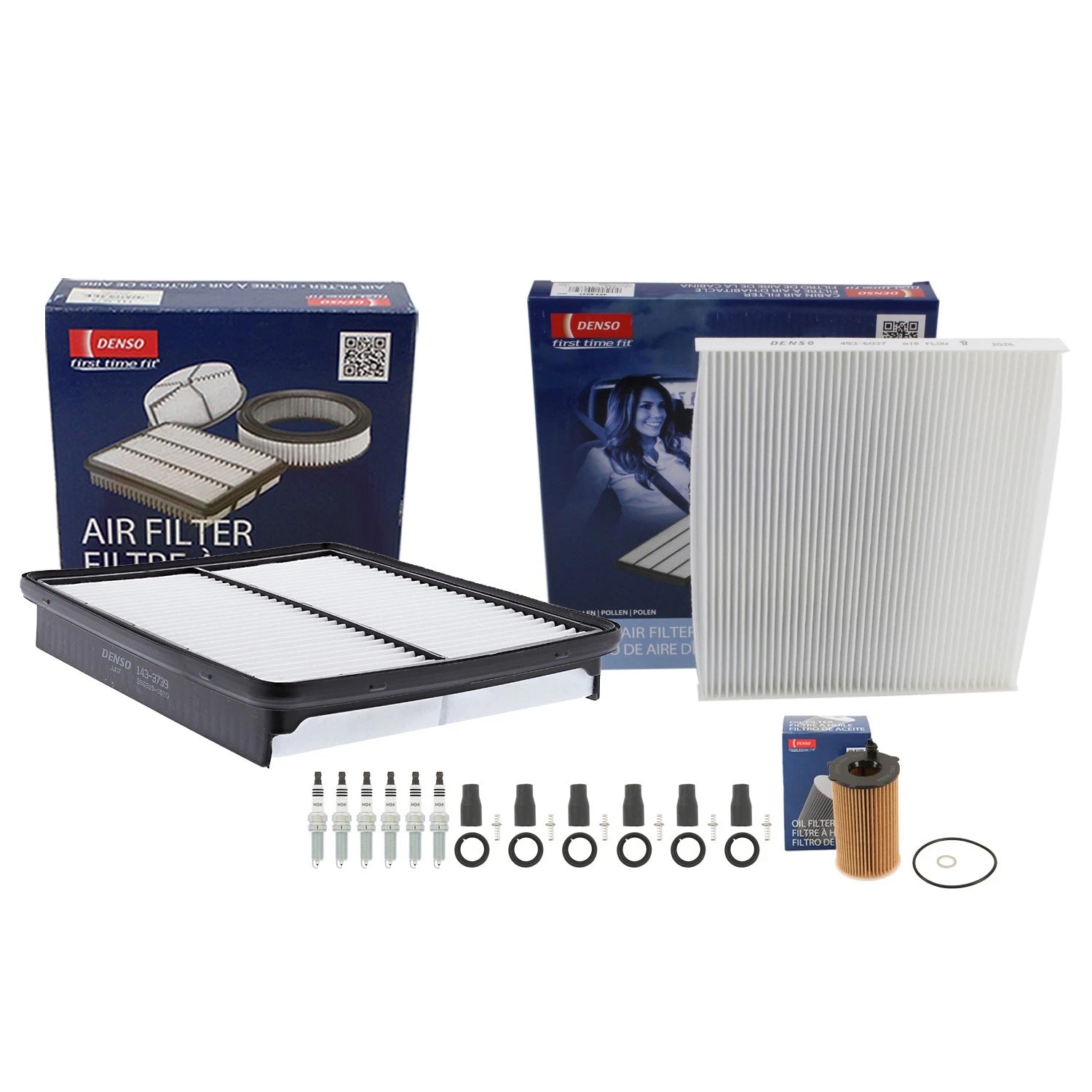Denso Tune Up Kit with NGK 6 Spark Plugs & Boots for Kia Cadenza (2014)