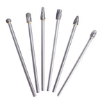 6pcs 10mm Rotary Aluminum Cut Burrs 6mm 1/4" Shank Long Reach Carbide