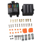 6-Way 12V Fuse Relay Box with 5-Pin 40A Relays for Car Truck