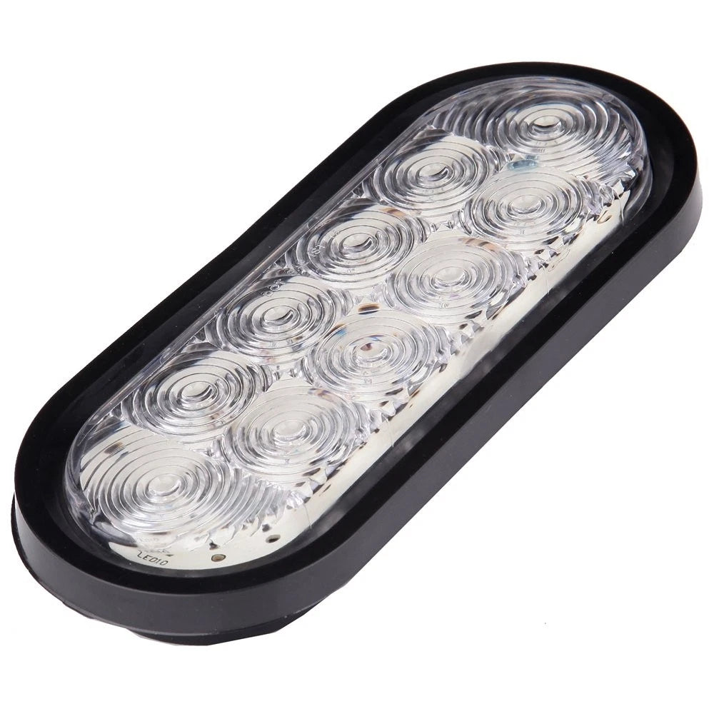 10X 2.5" Round LED Side Marker Trailer Light Red w/Grom + 6" Stop Tail Light